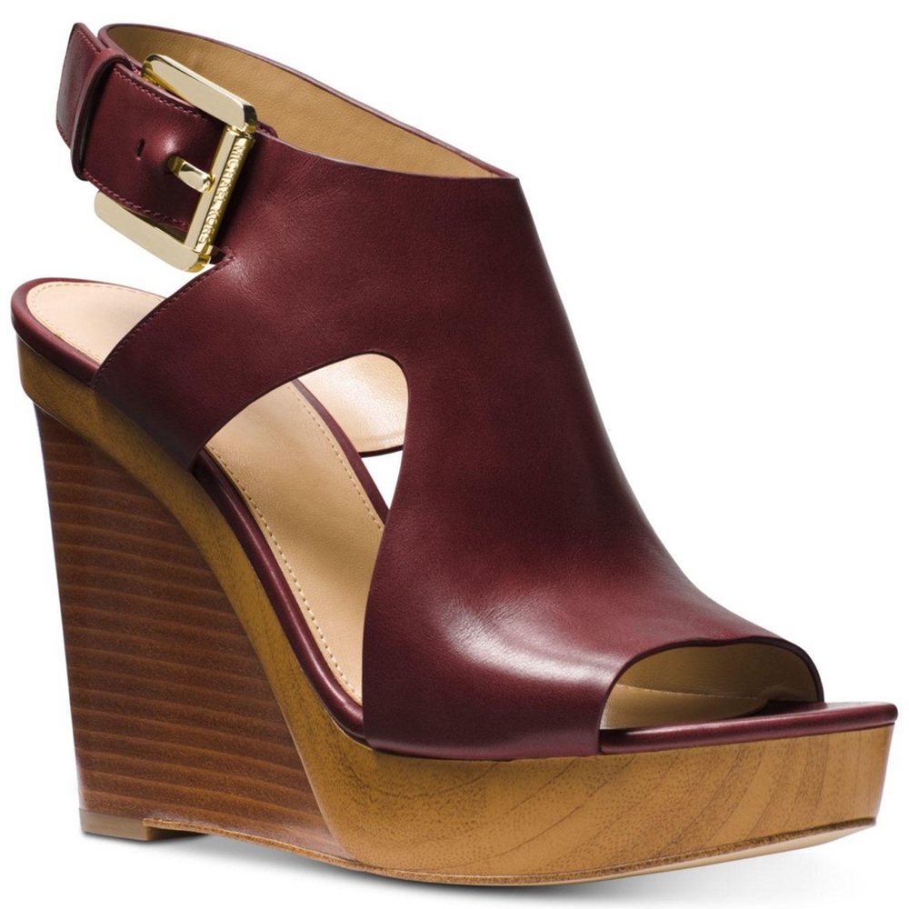 NWOT | Michael Kors Josephine Wedge | Maroon/Burgundy | Size 9 1/2